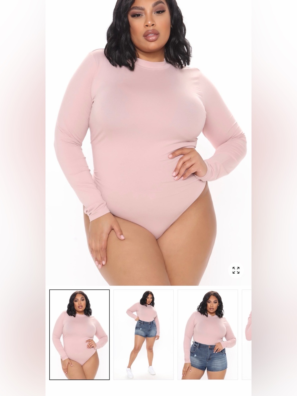 Melanie Mock Neck Bodysuit - Blush Fashion Nova